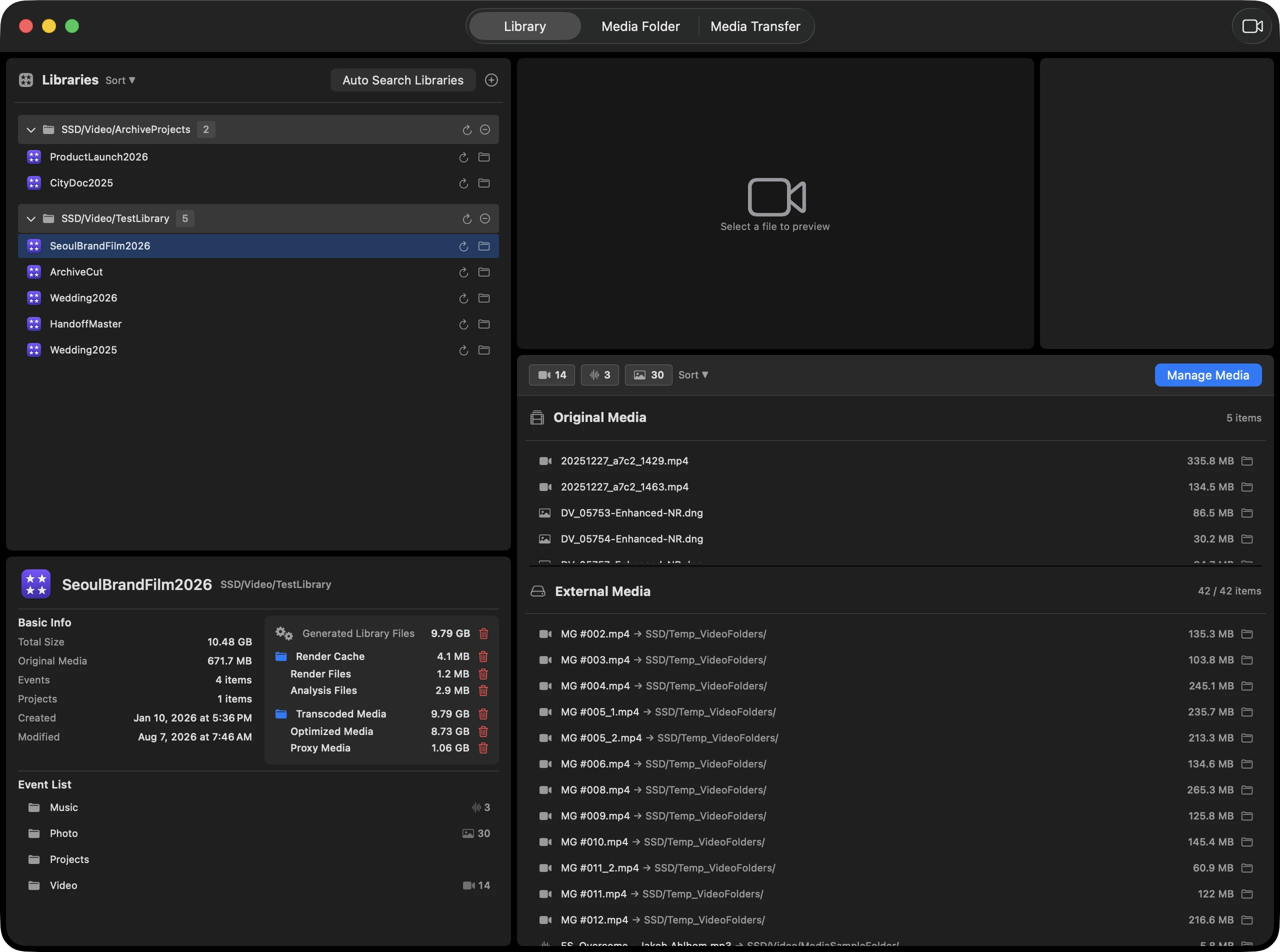 Screenshot of the Auto Relink window with four tabs and folder-level bulk selection